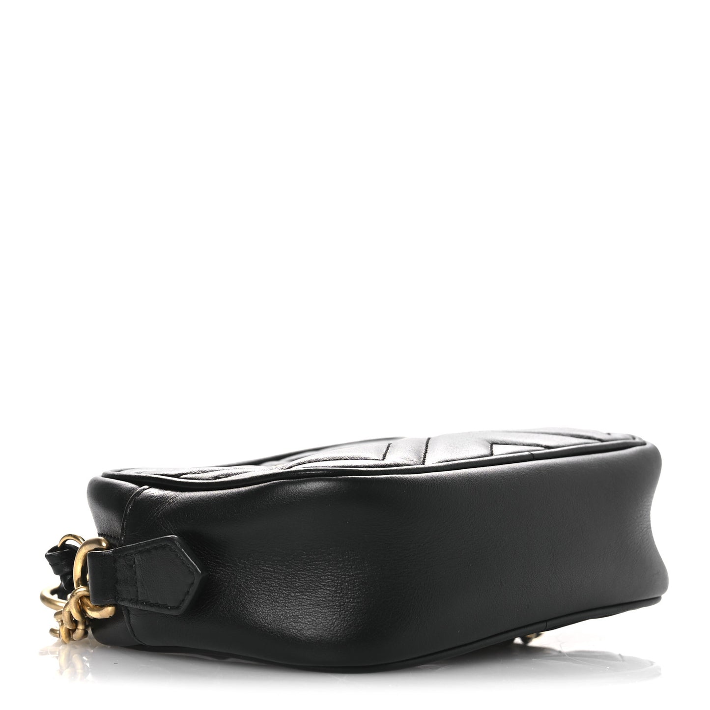 Calfskin Matelasse Mini GG Marmont Chain Shoulder Bag Black