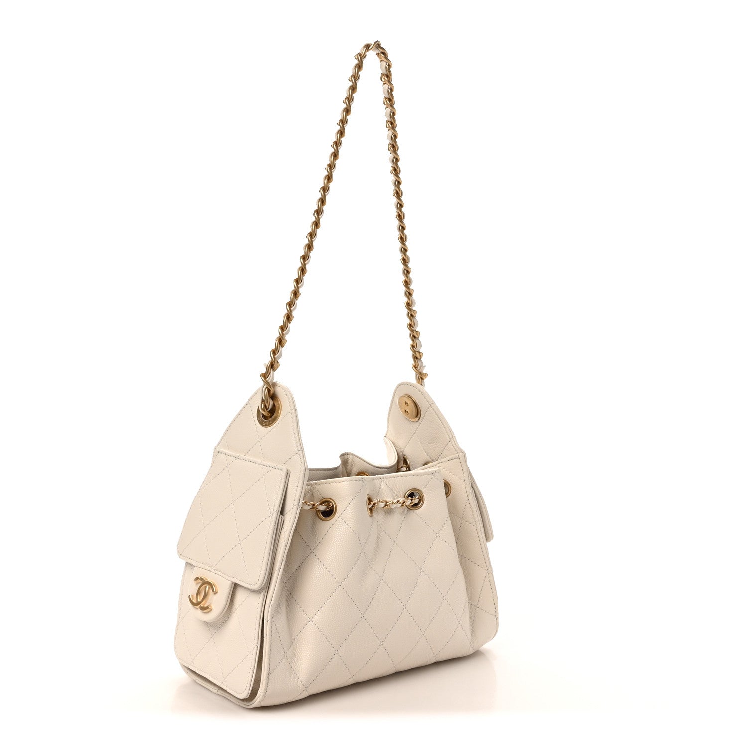 Chanel Caviar Quilted Mini Chanel 25 Handbag White 3 of 11