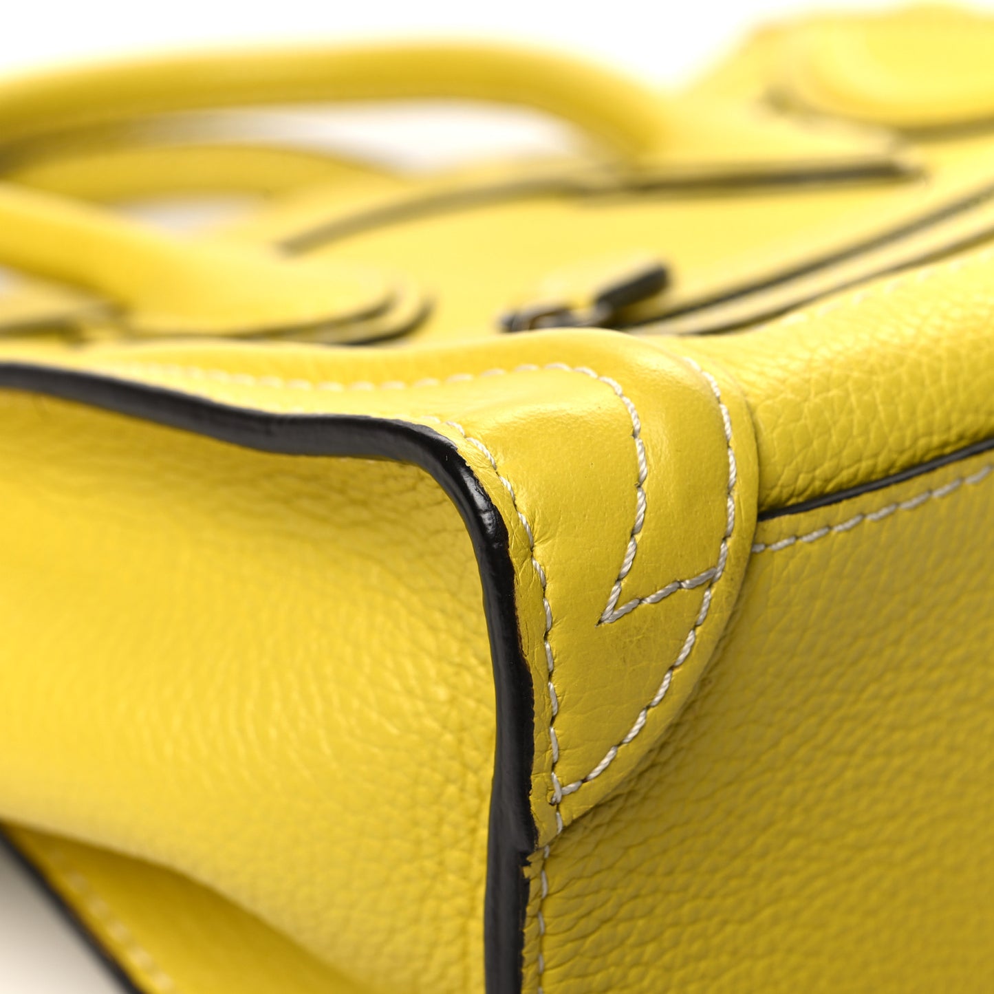 Drummed Calfskin Nano Luggage Citron