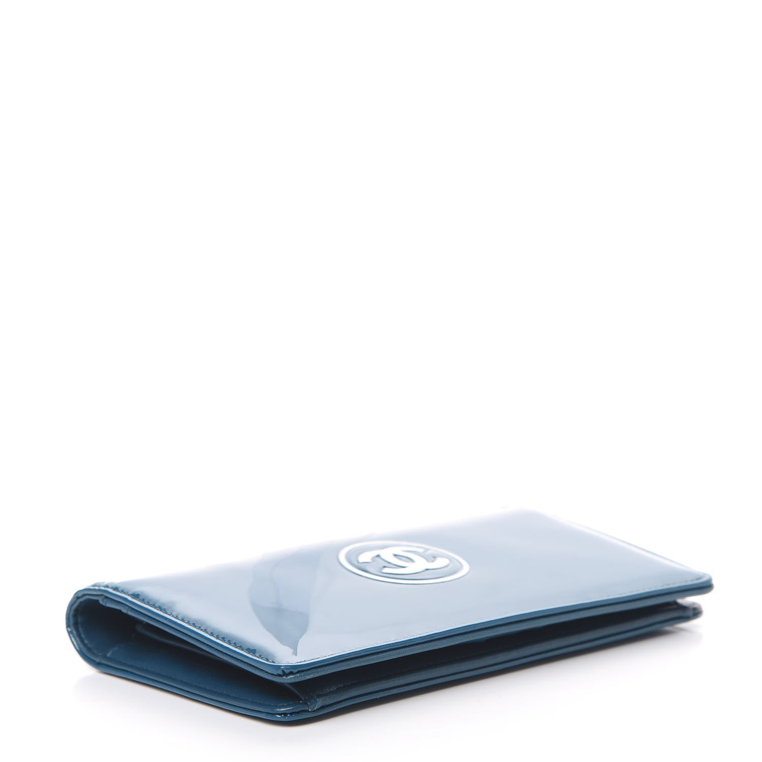 Chanel Patent CC Trousse Maquil Yen Wallet Blue 3 of 7