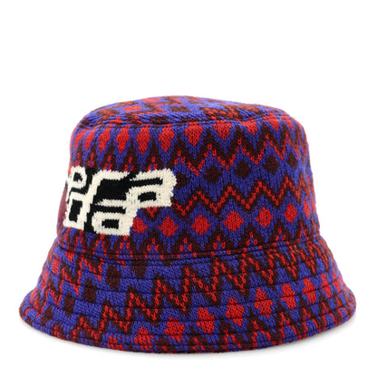 Prada Shetland Chevron Racing Logo Womens Bucket Hat S 1 of 8