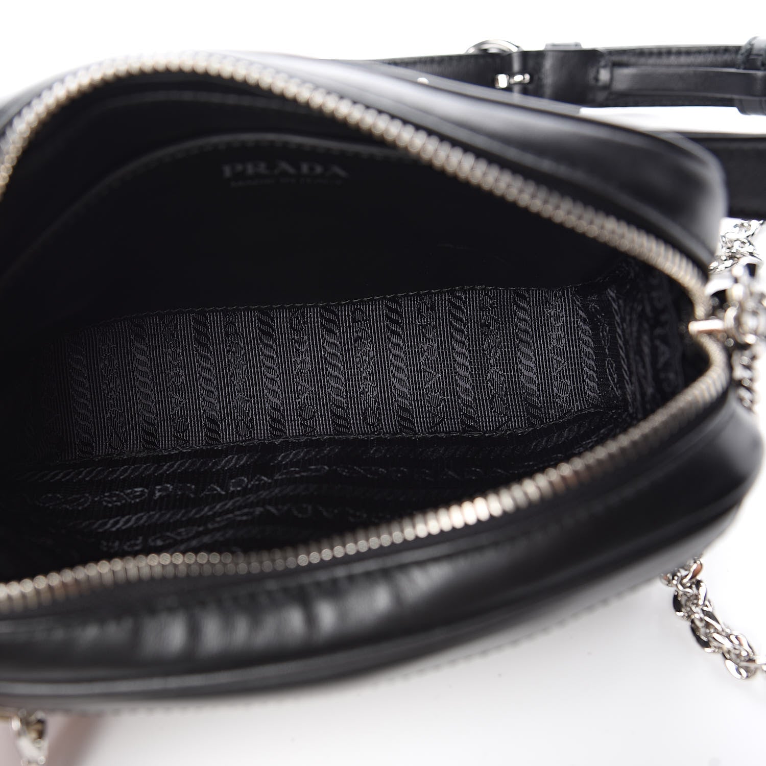 Prada Soft Calfskin Impunture Diagramme Belt Bag Black 5 of 9
