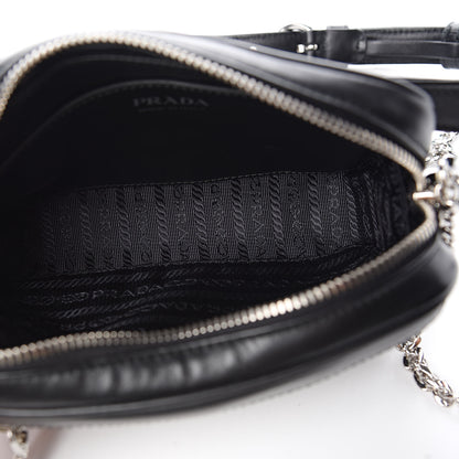 Prada Soft Calfskin Impunture Diagramme Belt Bag Black 5 of 9