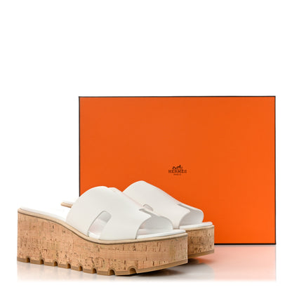Hermes Calfskin Cork Eze 30 Sandals 41 White 10 of 10