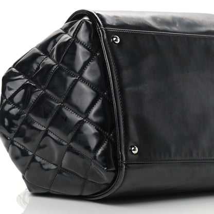 Chanel Vinyl Lipstick Ligne Accordion Tote Black 8 of 14