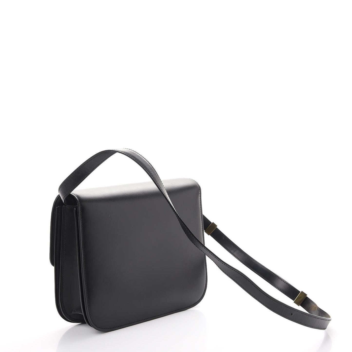 Box Calfskin Medium Classic Box Flap Bag Black