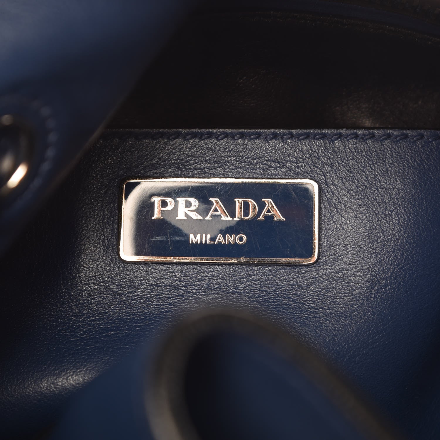 Prada Soft Calfskin Bucket Bag Bleuette 7 of 10