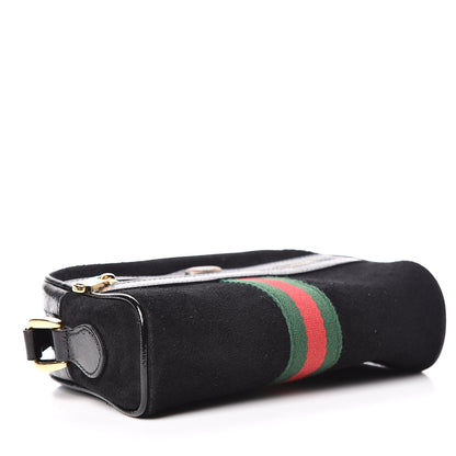 Gucci Suede Patent Web Mini Ophidia Shoulder Bag Black 4 of 14