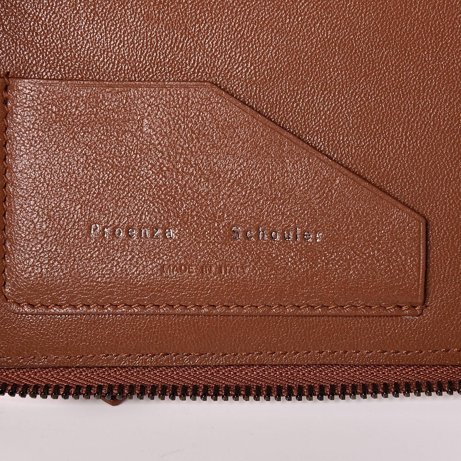 Proenza Schouler Lambskin PS1 Large Zip Around Wallet Saddle 6 of 7