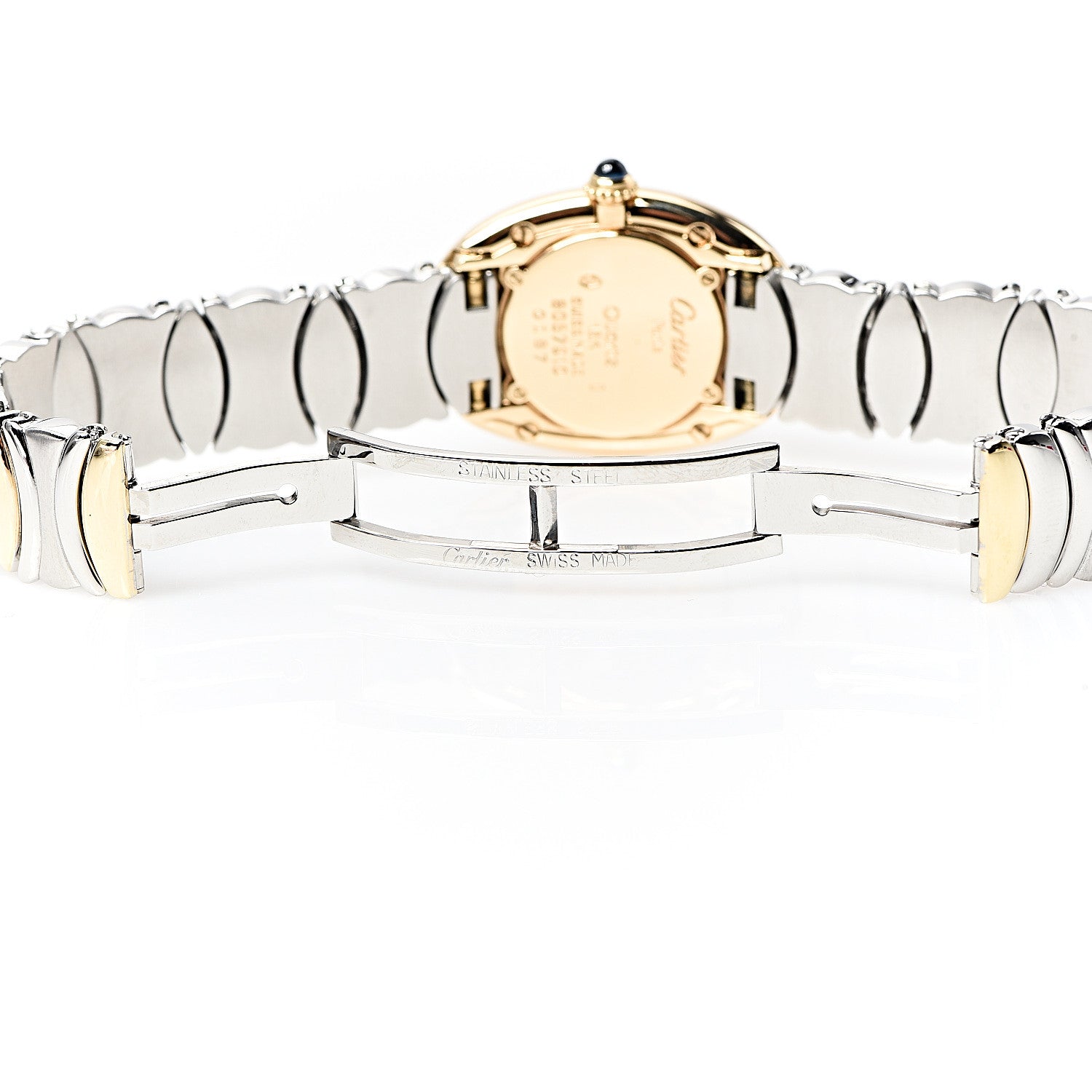 Cartier Stainless Steel 18K Yellow Gold 22mm Baignoire Quartz Watch 5 of 5