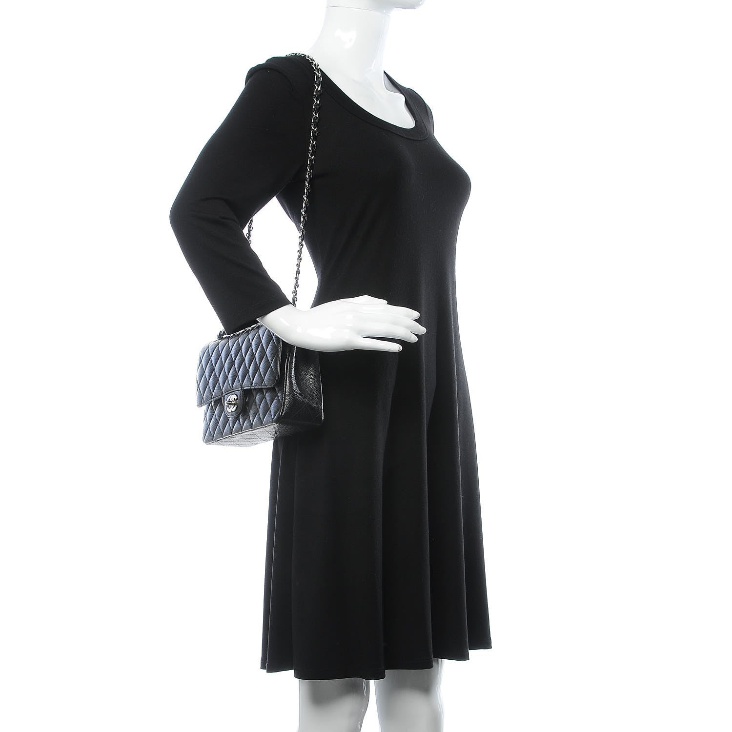 Chanel Caviar Quilted Medium Double Flap Black 3 of 10