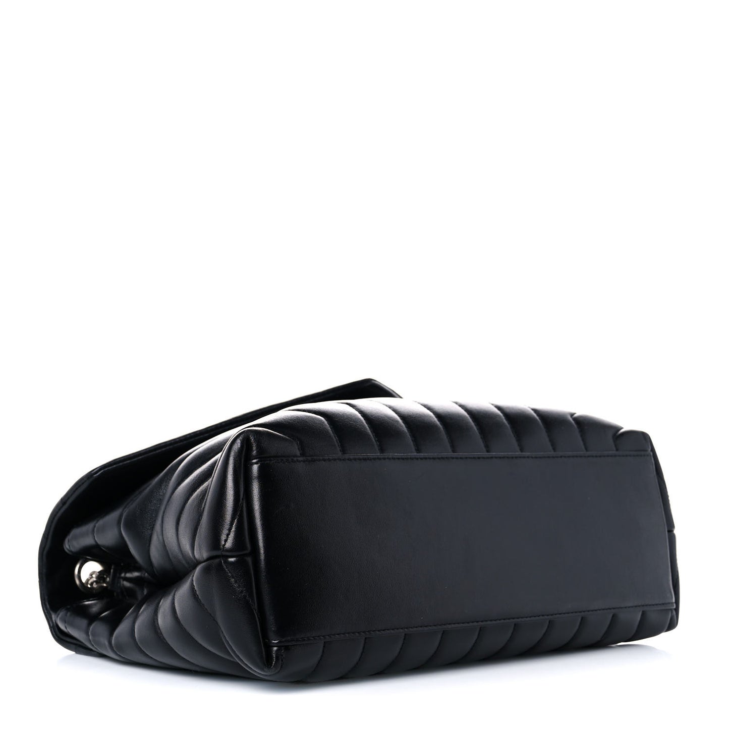 Calfskin Y Quilted Monogram Medium Loulou Chain Satchel Black