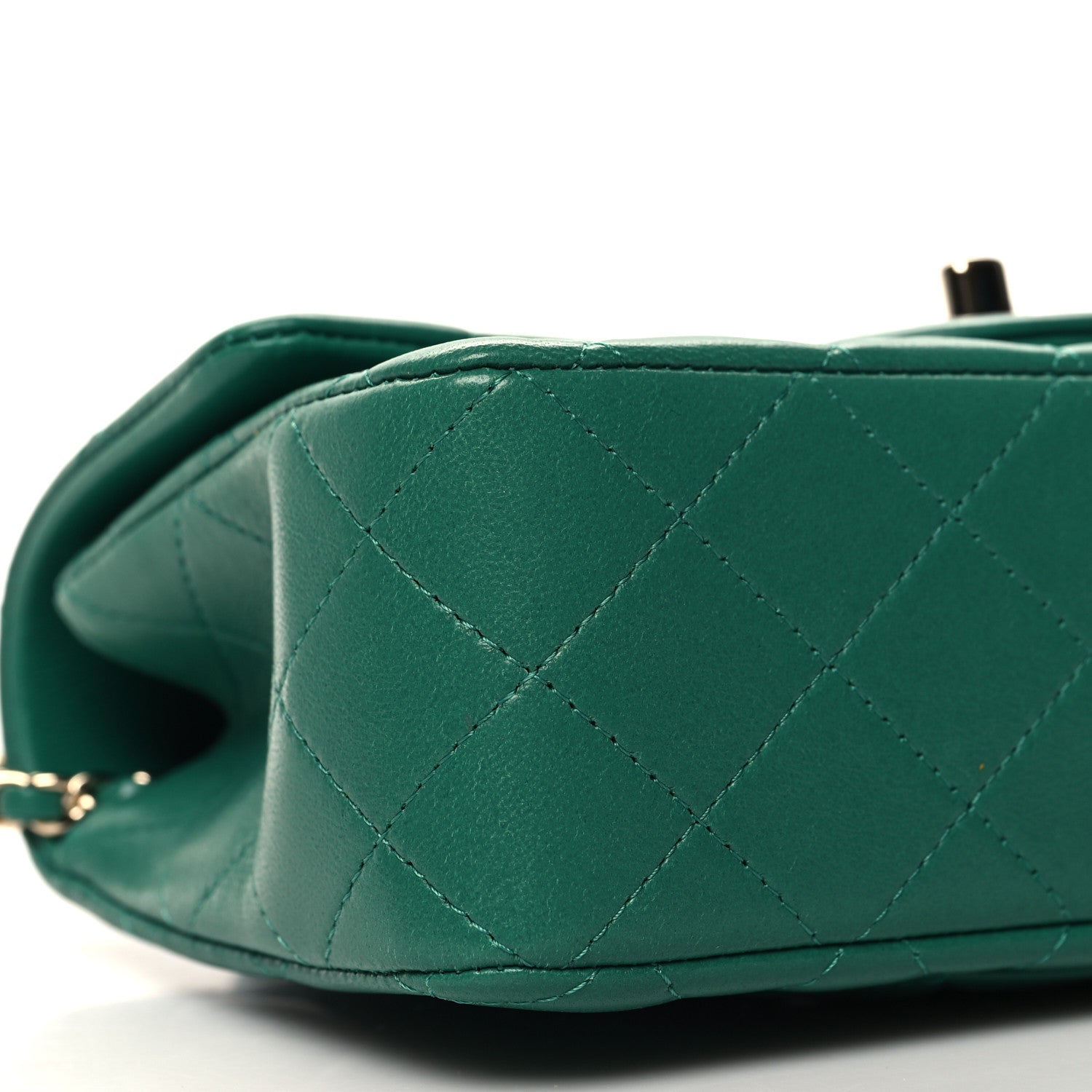 Chanel Lambskin Quilted Mini Top Handle Rectangular Flap Green 9 of 11
