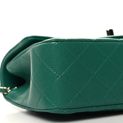 Chanel Lambskin Quilted Mini Top Handle Rectangular Flap Green 9 of 11