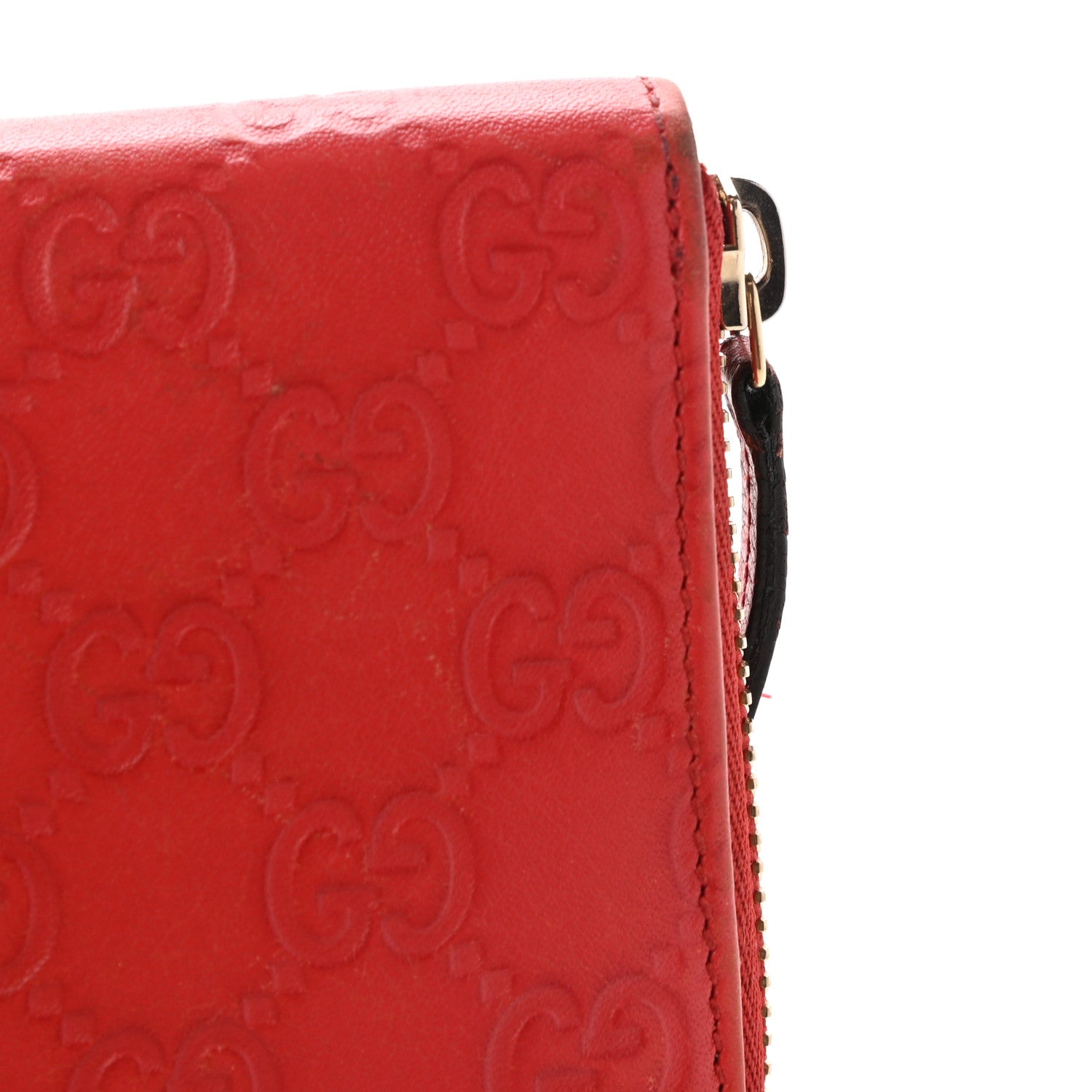 Gucci Guccissima Vitello Tender Zip Around Wallet Sporting Red 9 of 15