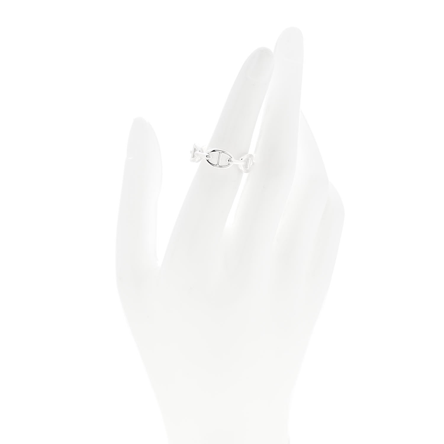 Hermes Sterling Silver PM Chaine d'Ancre Enchainee Band Ring 55 7.25 2 of 9