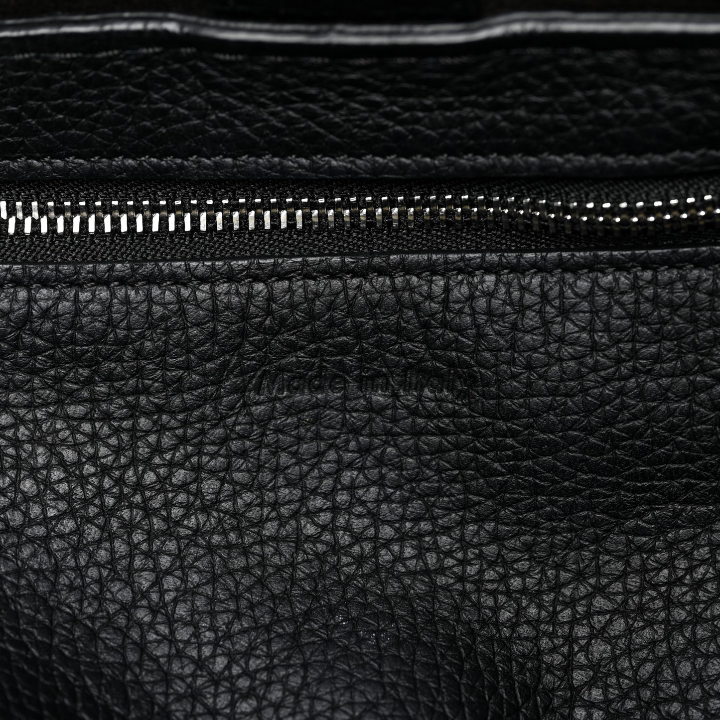 Supple Grained Calfskin Small Big Bag Black