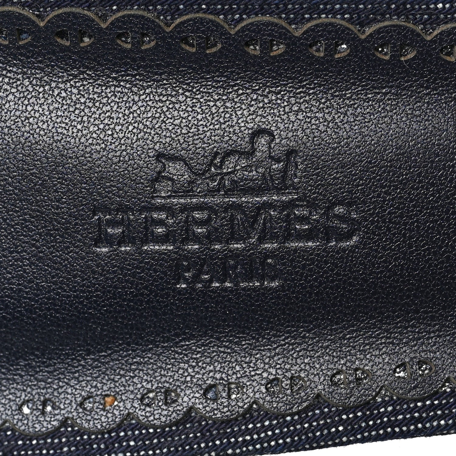 Hermes Denim Embroidered Gwladys Sandals 40 Bleu Brut Marine 7 of 7