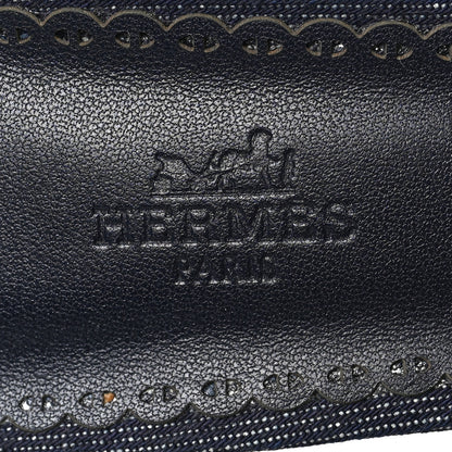 Hermes Denim Embroidered Gwladys Sandals 40 Bleu Brut Marine 7 of 7