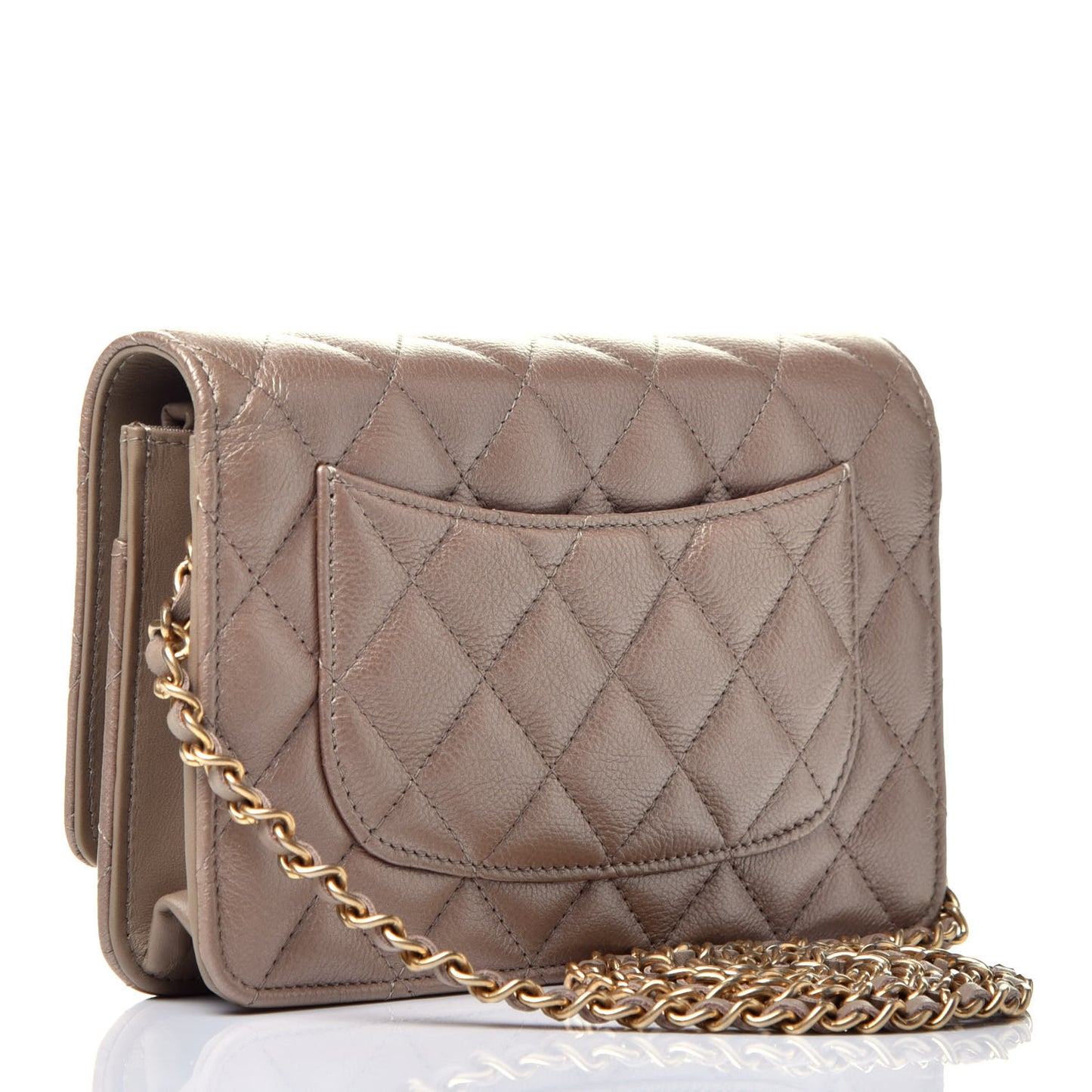 Metallic Calfskin Reissue Wallet On Chain WOC Gold