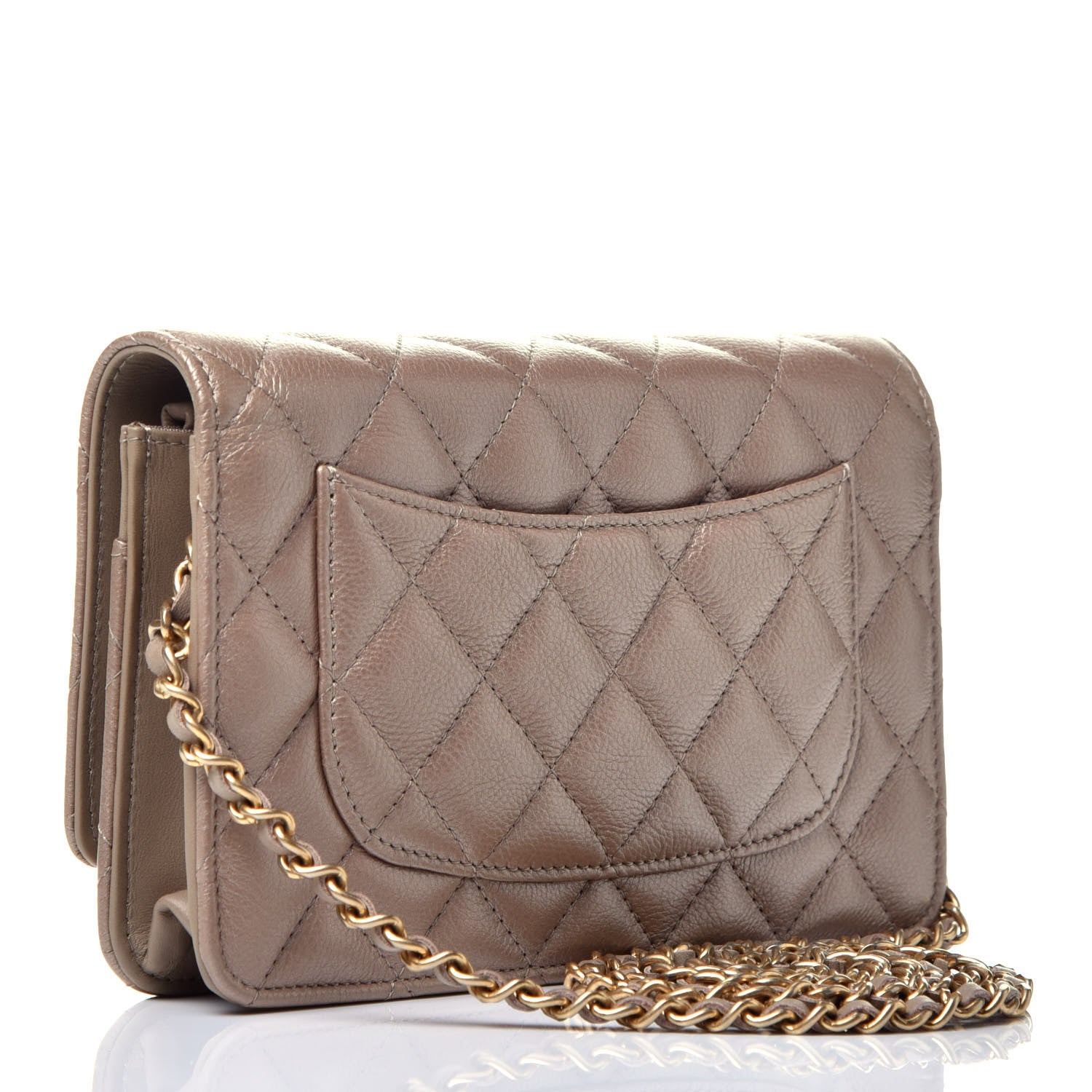 Chanel Metallic Calfskin Reissue Wallet On Chain WOC Gold 3 of 9