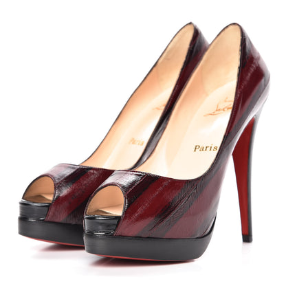 Christian Louboutin Eel Skin Altadama 140 Pumps 38.5 Red Vinaccia 4 of 10
