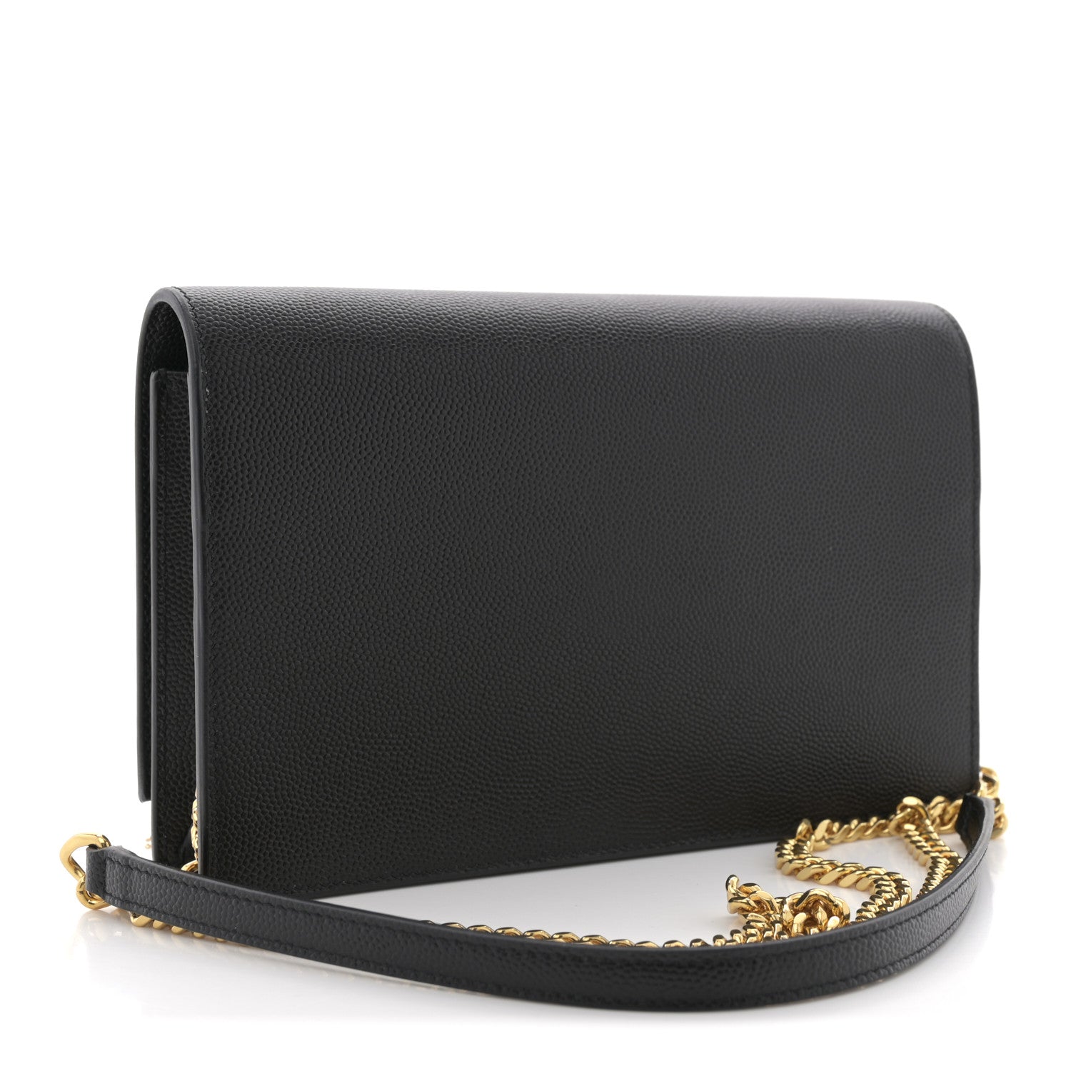 Saint Laurent Grain De Poudre Classic Monogram Kate Tassel Chain Wallet Black 3 of 10