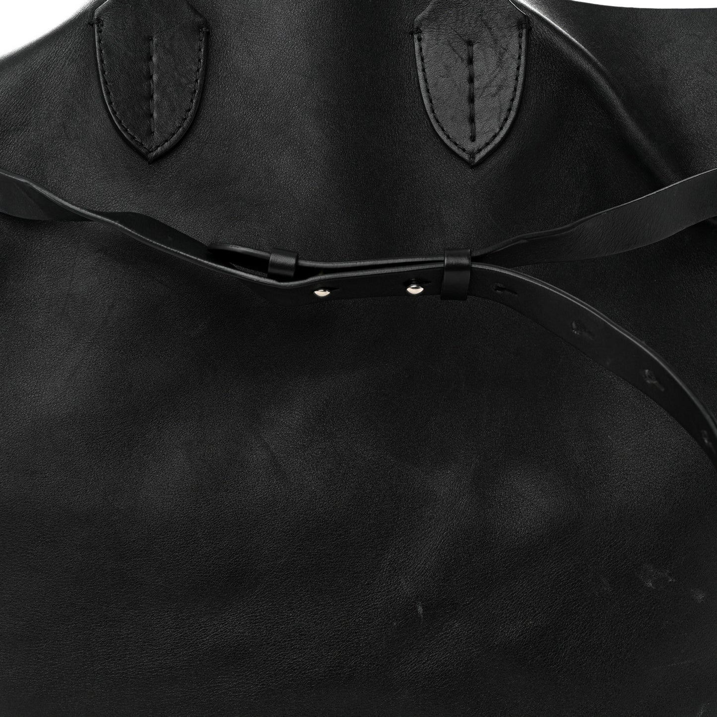 Calfskin Large Belt Tote Black