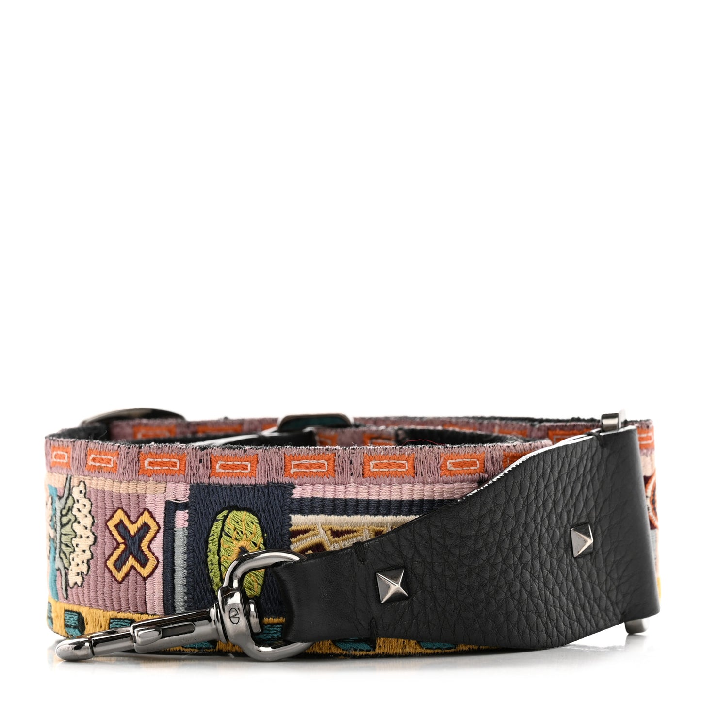 Canvas Counting Rockstud Guitar Strap Multicolor