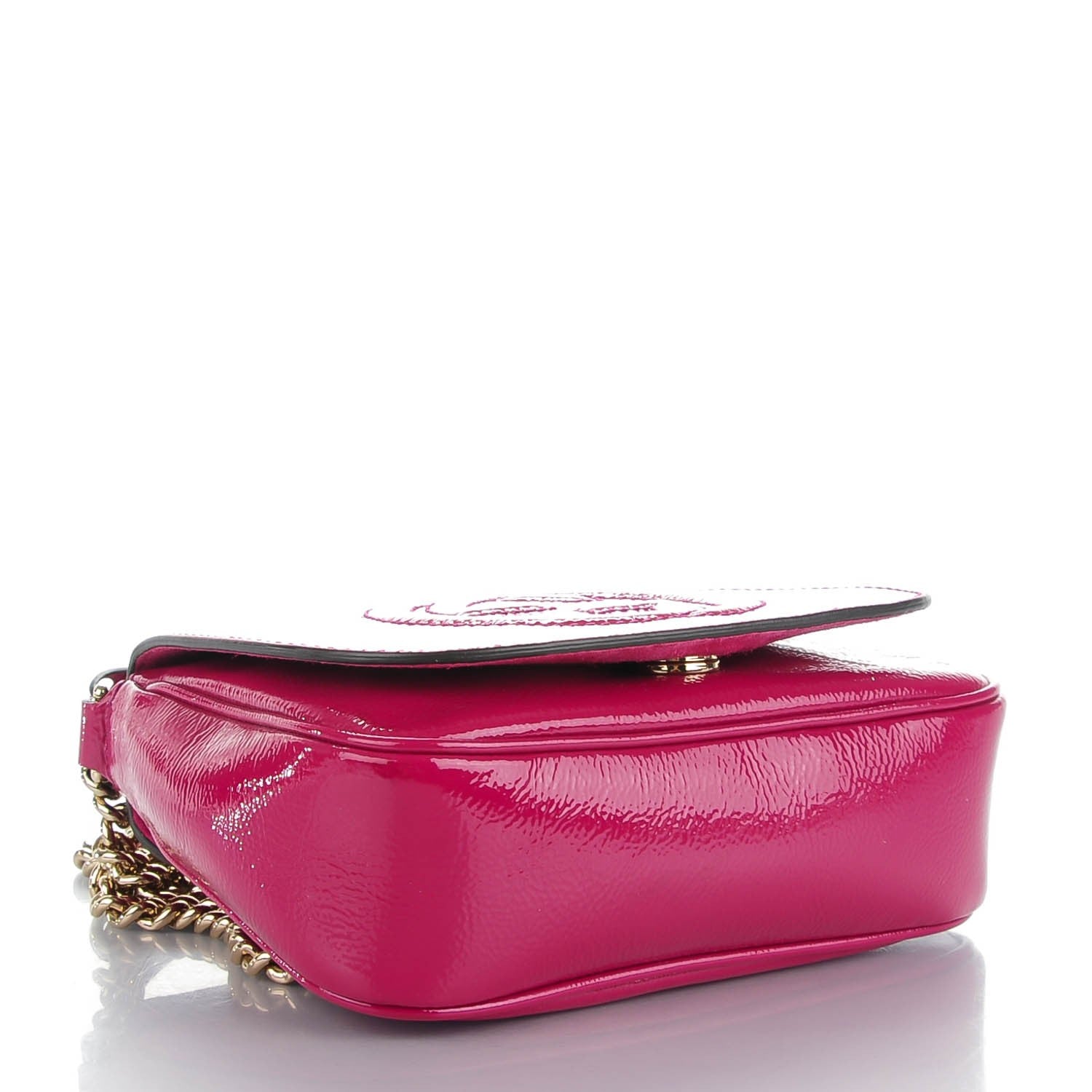 Gucci Vernice Naplack Small Soho Flap Crossbody Bright Bougainvillea 4 of 7