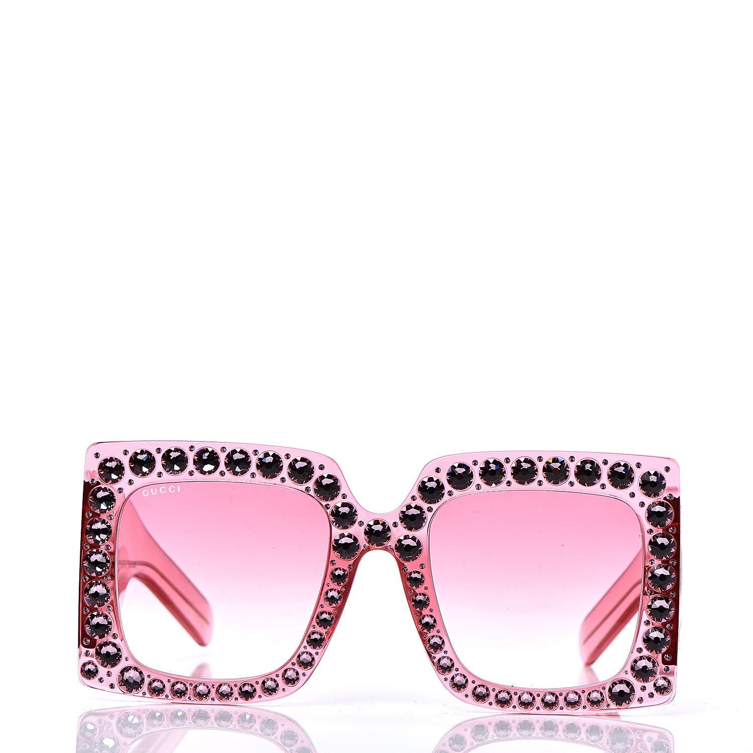 Gucci Acetate Crystal Oversize Sunglasses GG0148S Pink 3 of 5