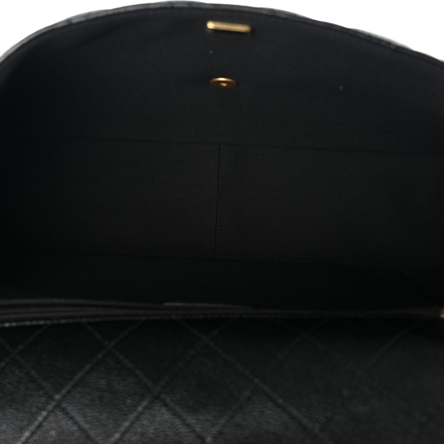 Grained Calfskin Quilted XXL Travel Flap Bag Black