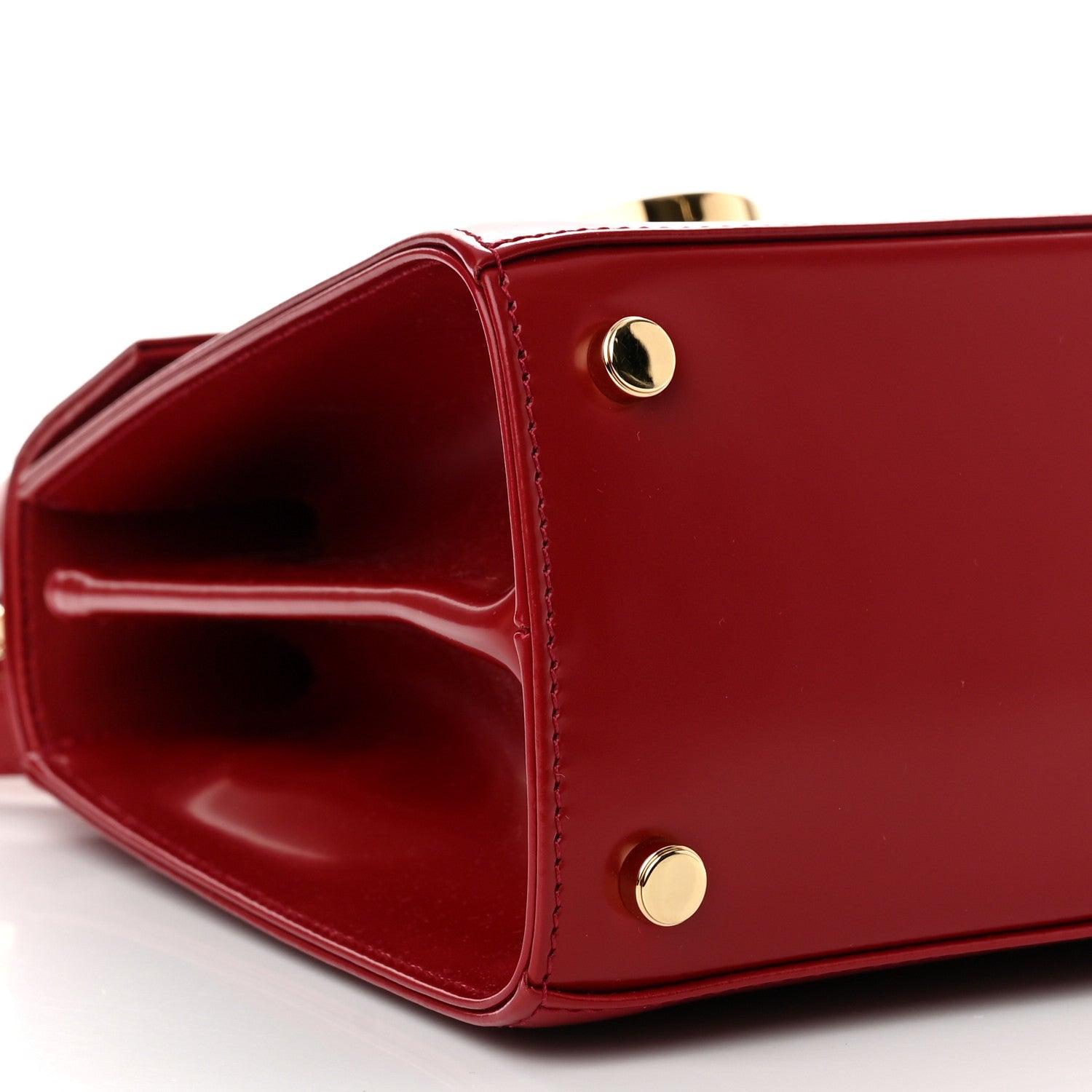 Salvatore Ferragamo Brushed Off Calfskin Small Iconic Top Handle Red 4 of 11