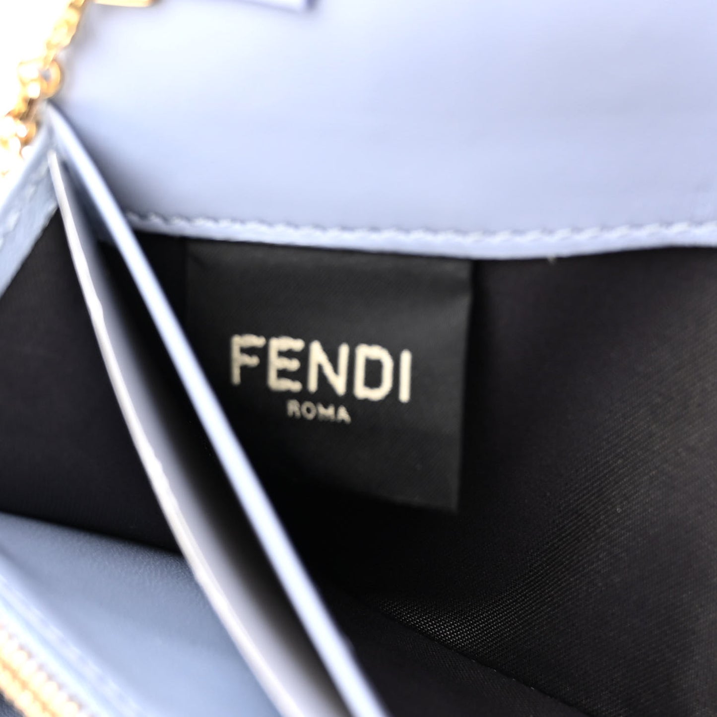 Nappa Matisse FF Embossed Continental Wallet on Chain Placid Blue