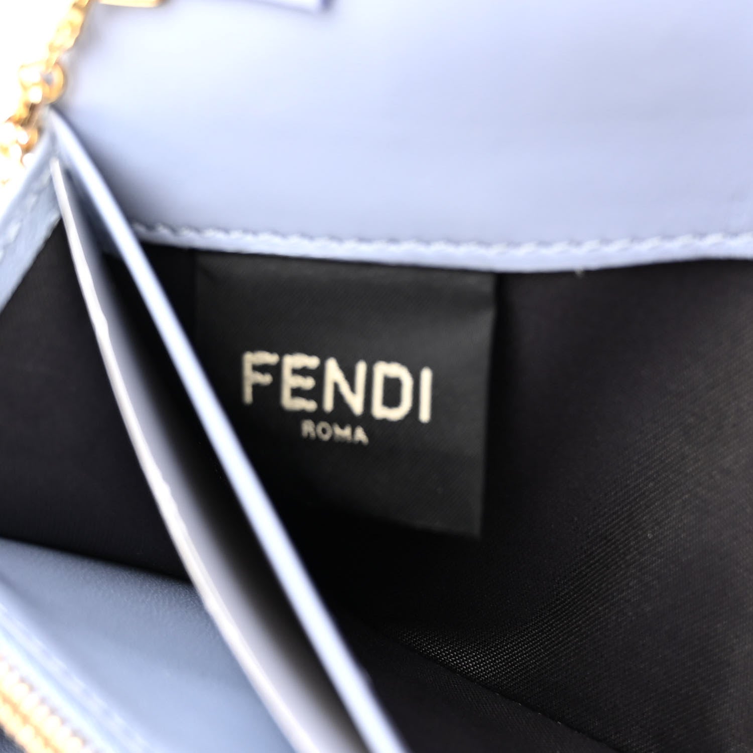 Fendi Nappa Matisse FF Embossed Continental Wallet on Chain Placid Blue 6 of 9