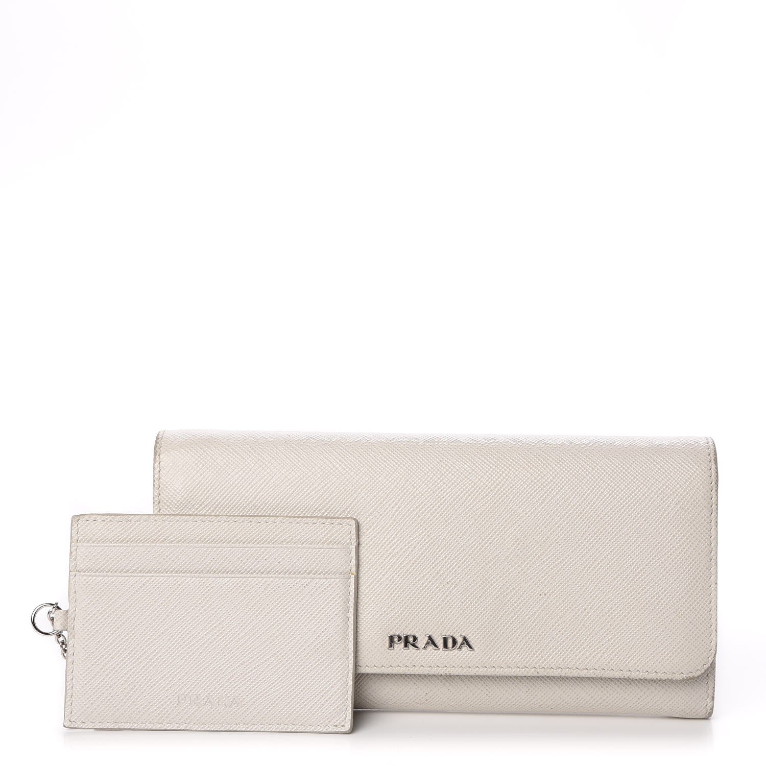 Prada Saffiano Bi-Color Trend Continental Wallet Talco Black 5 of 12