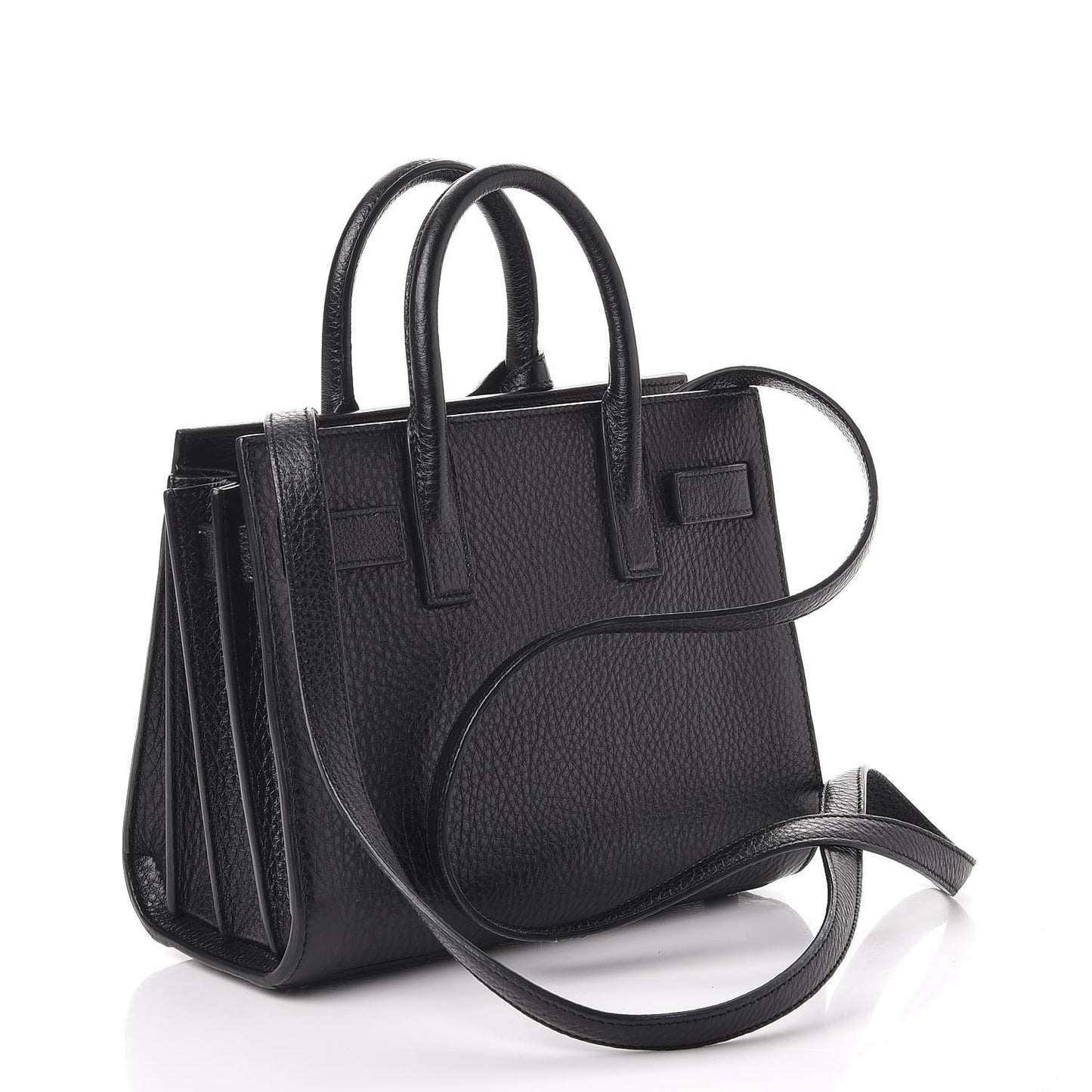 Grained Calfskin Nano Sac De Jour Black
