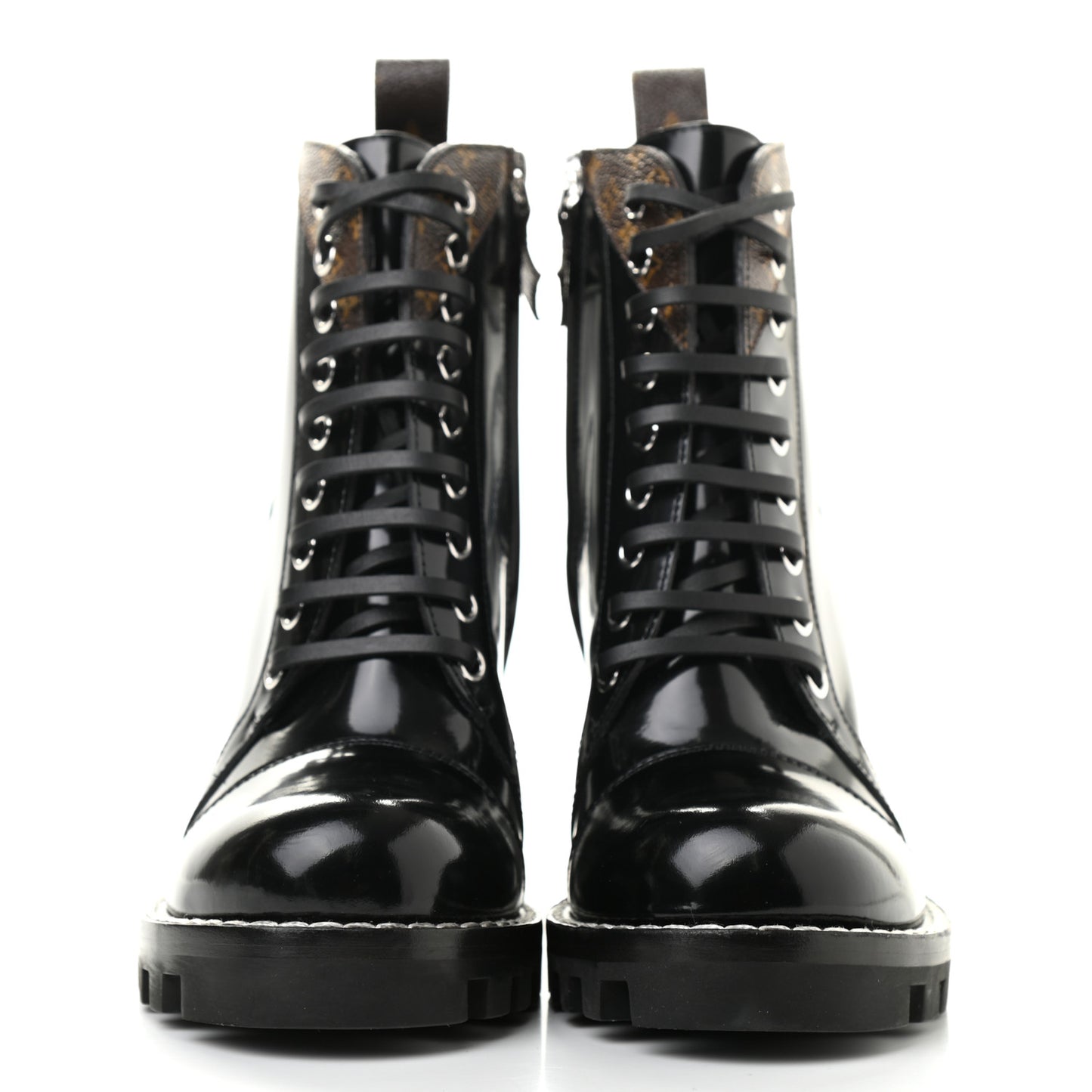 Patent Calfskin Monogram Star Trail Ankle Boots 37.5 Black