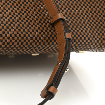 Salvatore Ferragamo Woven Calfskin Medium Studio Top Handle Bag Tan Black 11 of 12