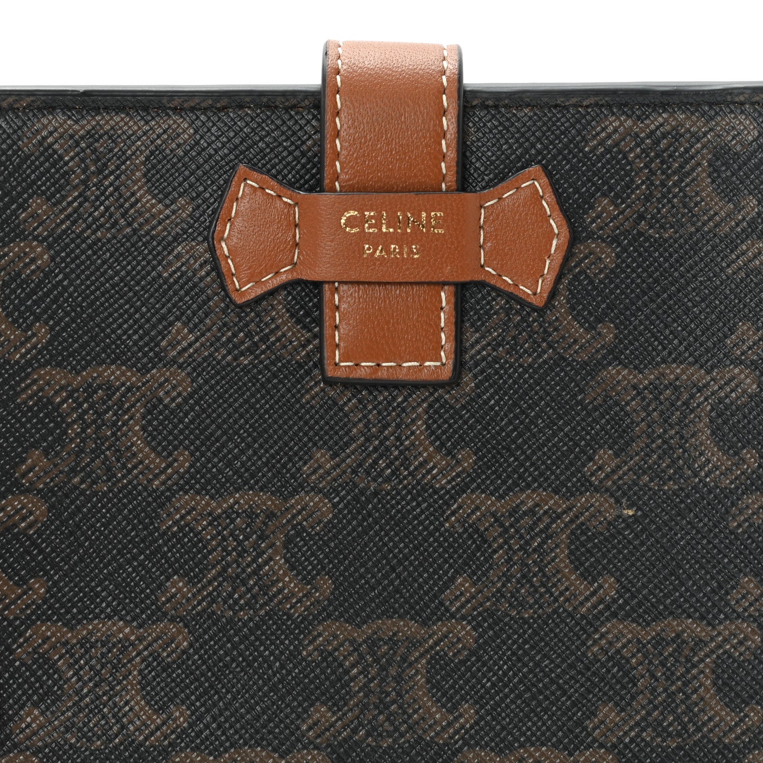Celine Canvas Triomphe Medium Strap Wallet Tan 6 of 9