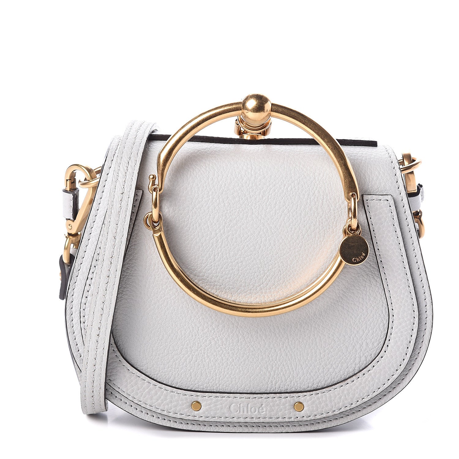 Chloe Calfskin Suede Small Nile Bracelet Bag Airy Grey 1 of 7