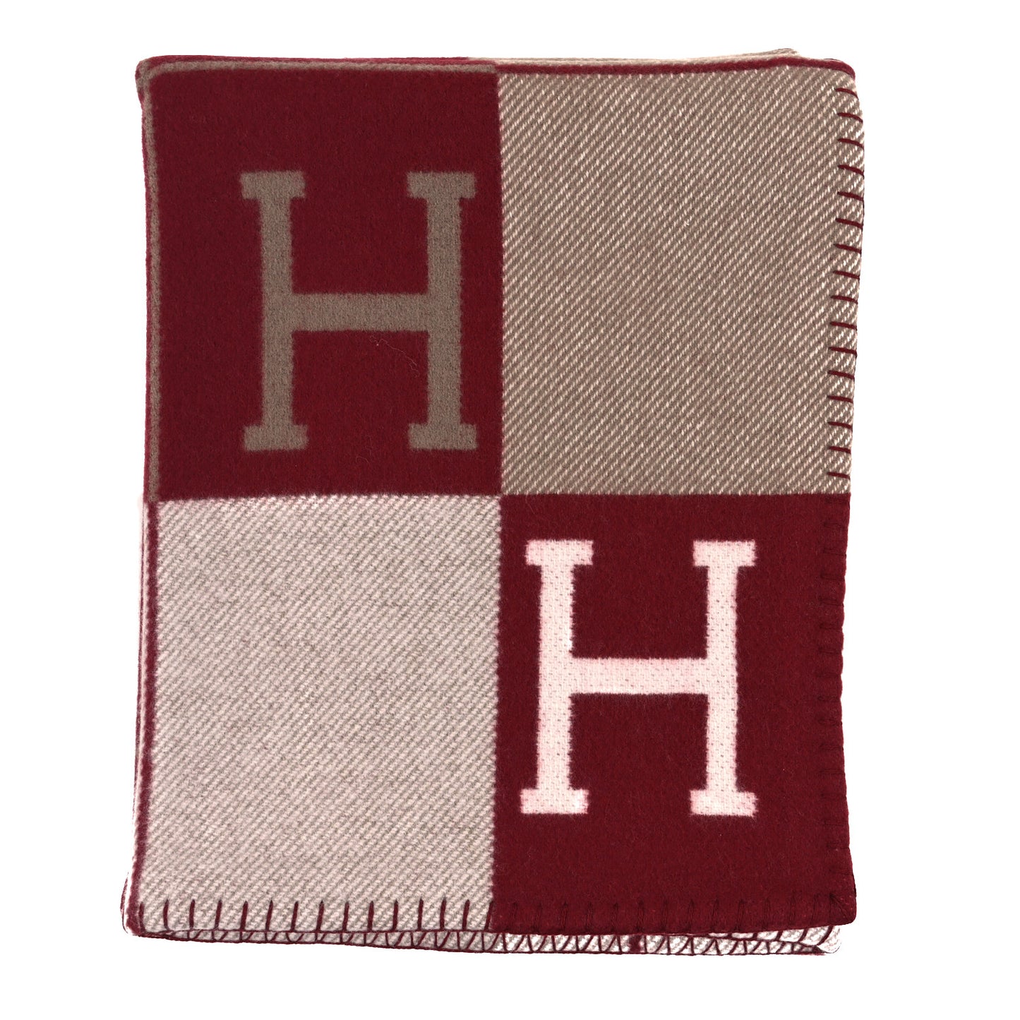 Wool Cashmere Avalon III Blanket Ecru Rouge H