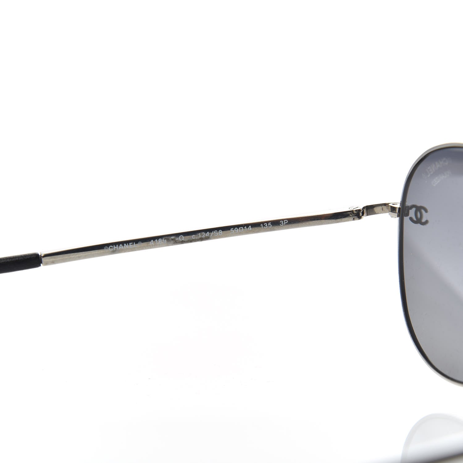 Chanel Polarized CC Aviator Sunglasses 4186-T-Q Silver 5 of 8