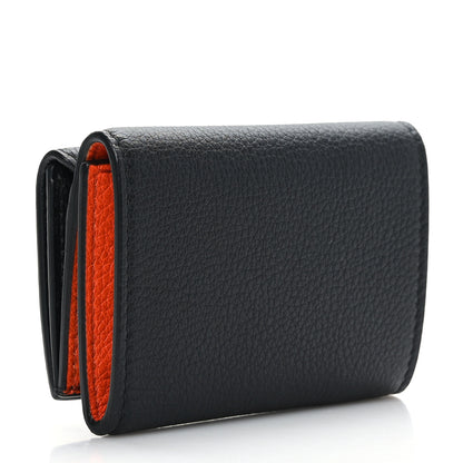 Gucci Calfskin Embossed Mini Wallet Black Dark Orange 3 of 6