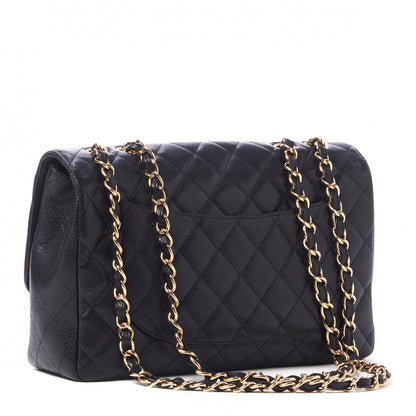 Chanel Caviar Quilted Jumbo Single Flap Black 3 of 10