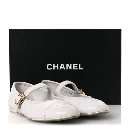 Chanel Lambskin Mary Jane Flats 39 White 14 of 14