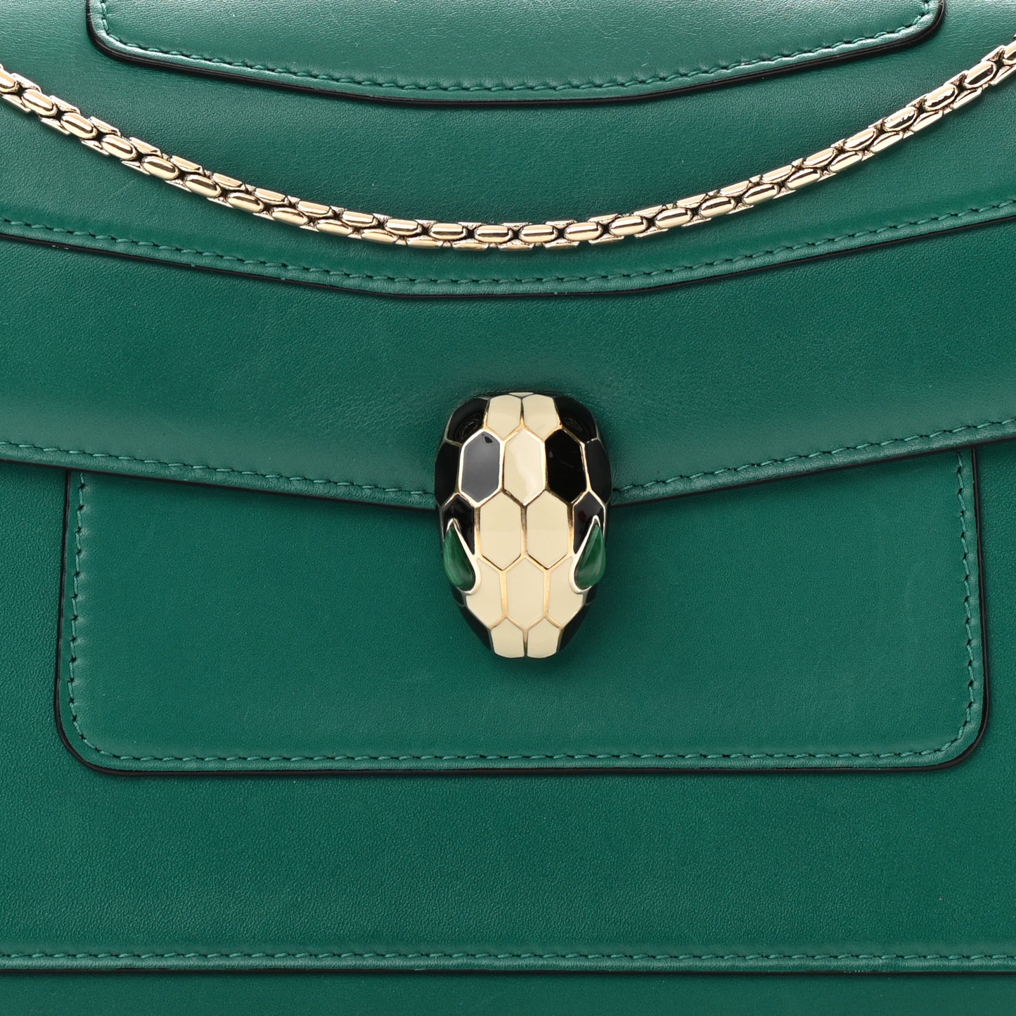 Calfskin Serpenti Forever Shoulder Bag Emerald Green