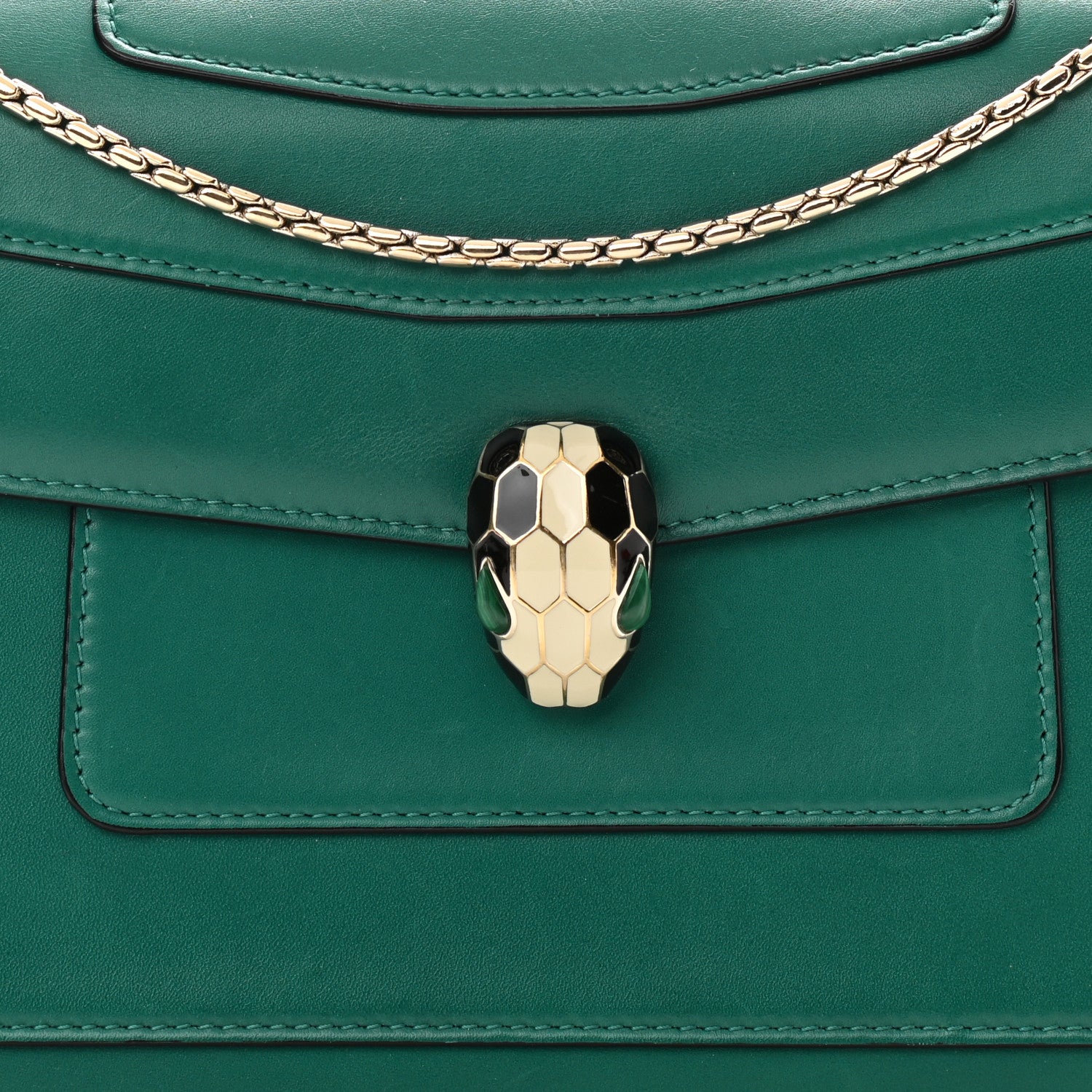 Bulgari Calfskin Serpenti Forever Shoulder Bag Emerald Green 7 of 12