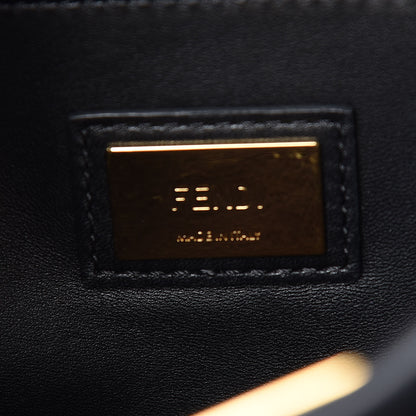 Fendi Vitello Seta Shiny Nappa Medium Peekaboo Iconic Satchel Black 7 of 14