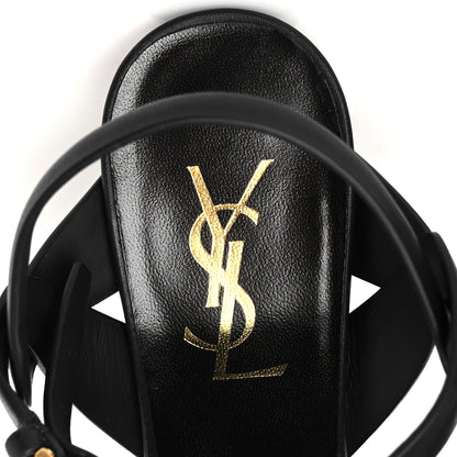 Saint Laurent Calfskin Tribute 75 Platform Sandals 37.5 Black 7 of 10